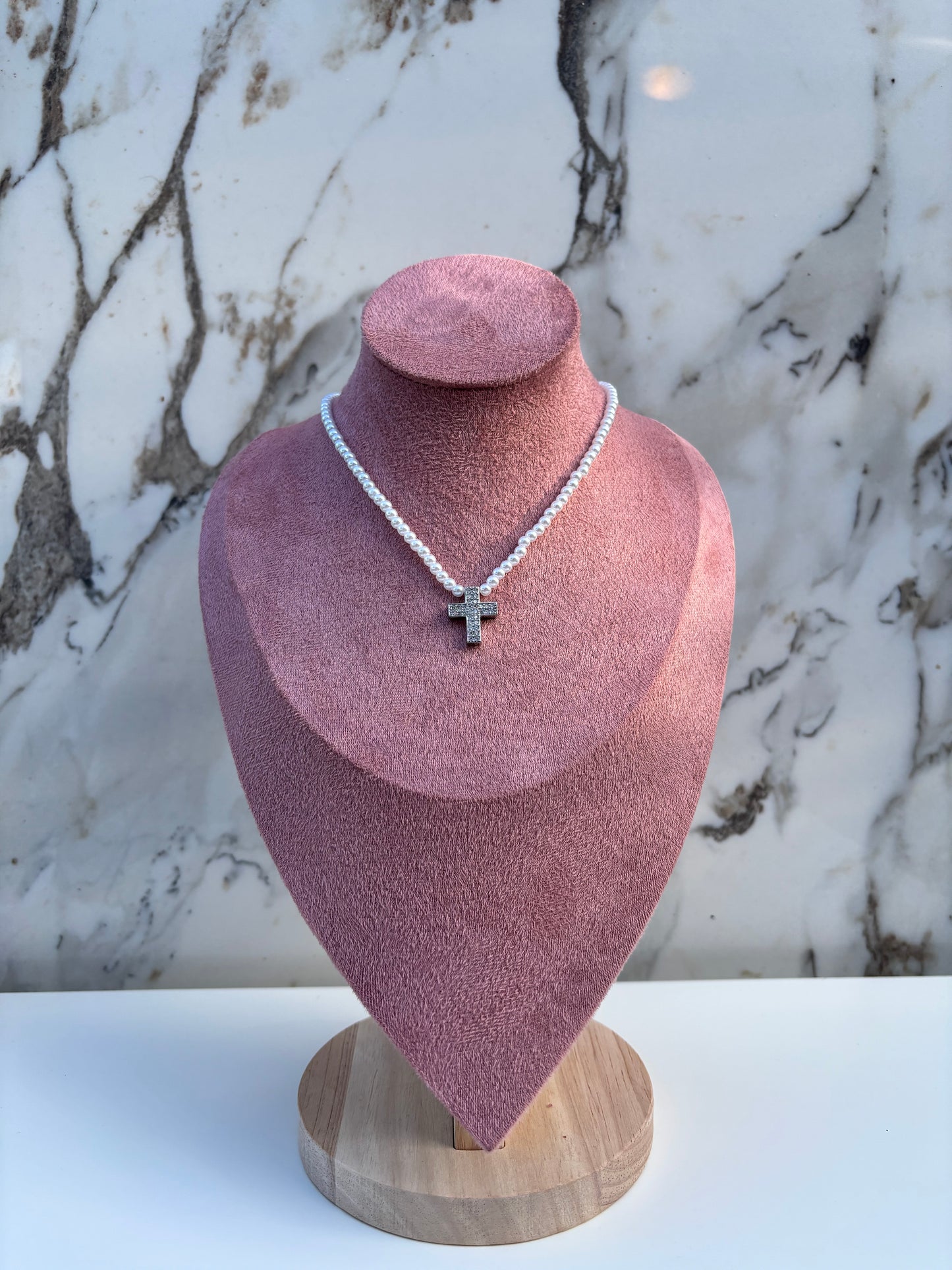 Collana CROCE PERLE ORO